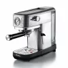 Ariete 1381 Cafetera con manómetro, apta para café molido y cápsulas ESE, 1300 W, capacidad 1,1 l, presión 15 bar, filtro para ½ tazas, boquilla para capuchino, plata