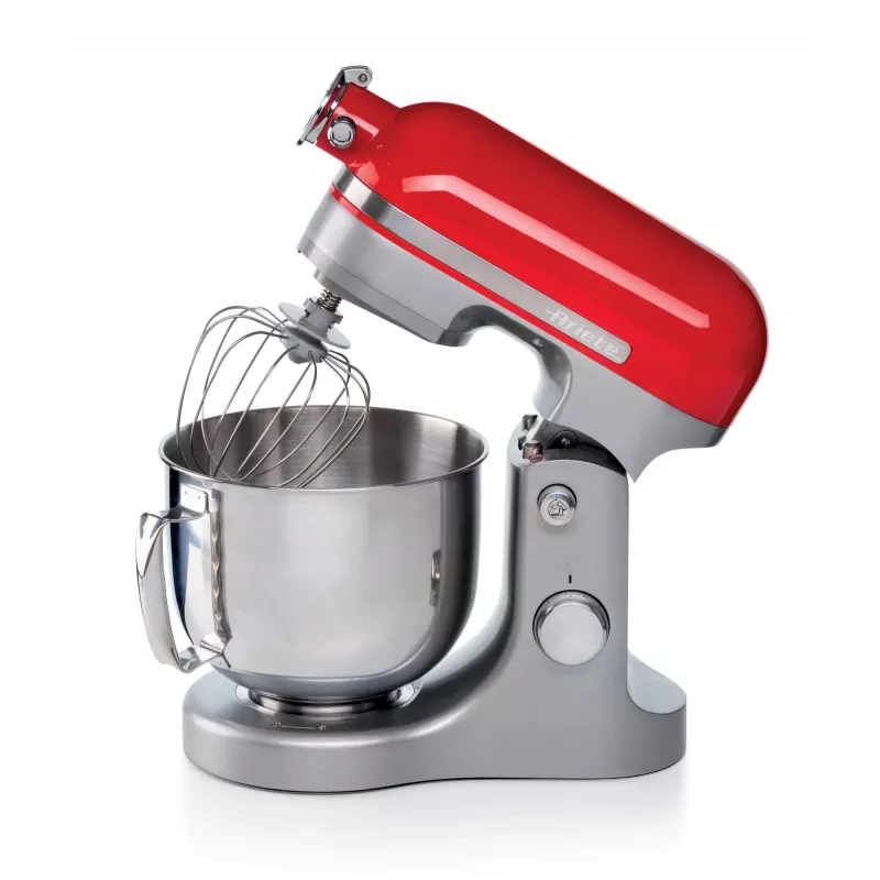Ariete Moderna Robot de cocina rojo, batidora de pie, rojo, batir, amasar, mezclar, 5,5 l, control giratorio, aluminio