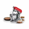 Ariete Moderna Robot de cocina rojo, batidora de pie, rojo, batir, amasar, mezclar, 5,5 l, control giratorio, aluminio