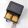 Ariete 4623 Airy Fryer Dual, freidora de aire con cesta doble, 1700 W, capacidad 8 l, 3 funciones de cocción, panel táctil LED digital, 8 programas preestablecidos, temporizador, 2 cestas, negro