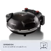 Ariete 917 Horno para pizza - Pizza en 4 minutos - Placa de piedra refractaria con recubrimiento antiadherente - Temperatura máx. 400 °C - 1200 vatios - Temporizador 30' - negro