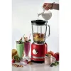 Ariete Moderna Batidora roja con jarra de vidrio, batidora de mesa, 1,5 L, función de pulso, trituradora de hielo, 1000 W, rojo