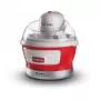 Ariete 643 Máquina de helados Party Time, máquina de helados, 12 W, capacidad 1,5 L, recipiente extraíble con doble aislamiento, tiempo de preparación 30 minutos, tapa para añadir ingredientes, rojo
