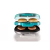 Ariete 205 Hamburger Maker Party Time, máquina de hamburguesas, 1200 W, placas antiadherentes dobles, 2 compartimentos, fácil de limpiar, azul