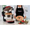 Ariete 927 Pizzeria, horno doble para pizza, 2 pizzas en 4 minutos, 2300 W, 2 piedras refractarias, 2 termostatos, diámetro 32 cm, 5 niveles de cocción, 2 palas de acero inoxidable, rojo