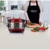 Ariete 927 Pizzeria, horno doble para pizza, 2 pizzas en 4 minutos, 2300 W, 2 piedras refractarias, 2 termostatos, diámetro 32 cm, 5 niveles de cocción, 2 palas de acero inoxidable, rojo
