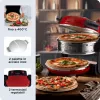 Ariete 927 Pizzeria, horno doble para pizza, 2 pizzas en 4 minutos, 2300 W, 2 piedras refractarias, 2 termostatos, diámetro 32 cm, 5 niveles de cocción, 2 palas de acero inoxidable, rojo