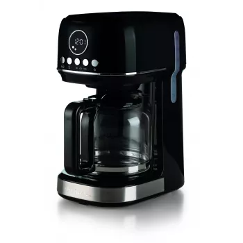 Ariete 1396 Moderna cafetera de filtro, American Coffee, capacidad 15 tazas, placa calefactora, pantalla LCD, filtros extraíbles y lavables, negro