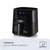 Ariete 4633, freidora de aire 4L, 1400W, capacidad 4L, 9 programas, función shake y grill, temperatura hasta 200°C, negro