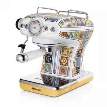 Ariete 1389 Positano cafetera, 850 W, capacidad del depósito 0,9 l, filtro para 1 o 2 tazas, bandeja recogegotas, espumador de leche