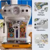 Ariete 1389 Positano cafetera, 850 W, capacidad del depósito 0,9 l, filtro para 1 o 2 tazas, bandeja recogegotas, espumador de leche
