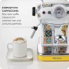 Ariete 1389 Positano cafetera, 850 W, capacidad del depósito 0,9 l, filtro para 1 o 2 tazas, bandeja recogegotas, espumador de leche