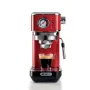 Ariete Moderna Line 1381 cafetera con manómetro, apta para café molido y cápsulas ESE, 1300 W, capacidad 1,1 l, presión 15 bar, filtro para media taza, boquilla para cappuccino, rojo