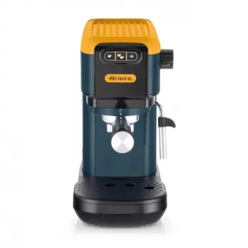 Ariete 1399 cafetera espresso, para café molido y cápsulas ESE, 1300 W, capacidad 1,1 l, presión 15 bar, filtros para 1, 2 tazas y cápsulas ESE, cappuccino, amarillo