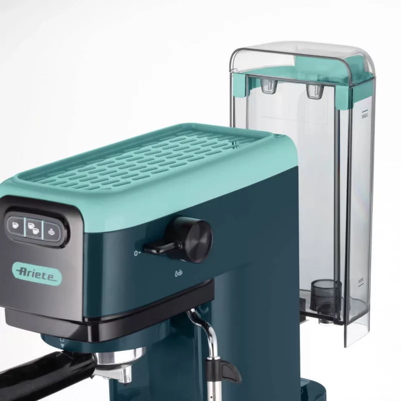 Ariete 1399 cafetera espresso, para café molido y cápsulas ESE, 1300 W, capacidad 1,1 l, presión 15 bar, filtros para 1, 2 tazas y cápsulas ESE, cappuccino, verde
