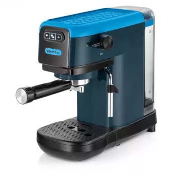 Ariete 1399 cafetera espresso, para café molido y cápsulas ESE, 1300 W, capacidad 1,1 l, presión 15 bar, filtros para 1, 2 tazas y cápsulas ESE, cappuccino, azul