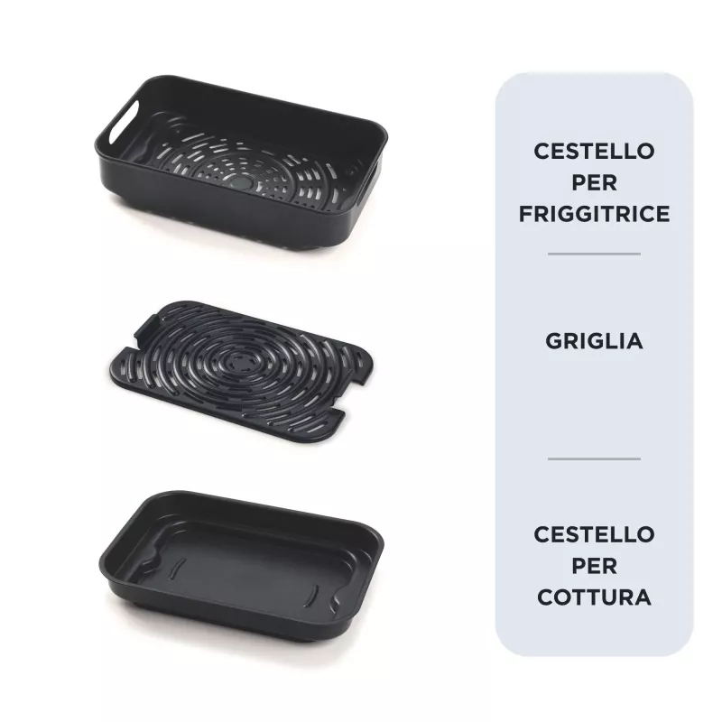 Ariete 4635 Air Fryer Grill, freidora de aire y grill, parrilla para steak, 1700 W, capacidad 8 l, freír y asar, 8 funciones de cocción, temporizador, negro