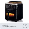 Ariete 4636 freidora de aire con función de vapor + grill, 1700W, función deshidratar, 10 funciones de cocción, cesta transparente, temporizador, negro
