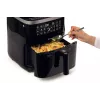 Ariete 4636 freidora de aire con función de vapor + grill, 1700W, función deshidratar, 10 funciones de cocción, cesta transparente, temporizador, negro