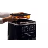 Ariete 4636 freidora de aire con función de vapor + grill, 1700W, función deshidratar, 10 funciones de cocción, cesta transparente, temporizador, negro