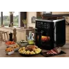 Ariete 4636 freidora de aire con función de vapor + grill, 1700W, función deshidratar, 10 funciones de cocción, cesta transparente, temporizador, negro