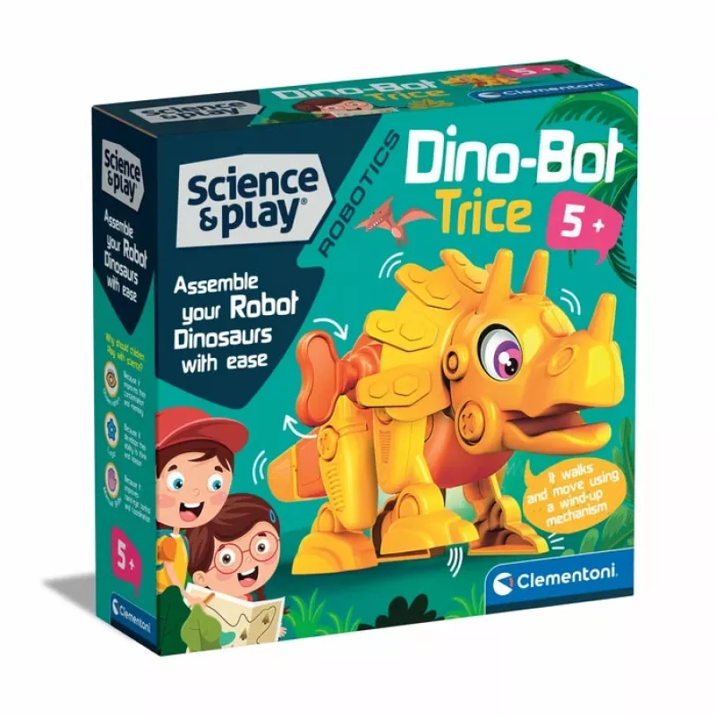 Clementoni Dino Bot Triceratops Junior, robot dinosaurio, 5 años