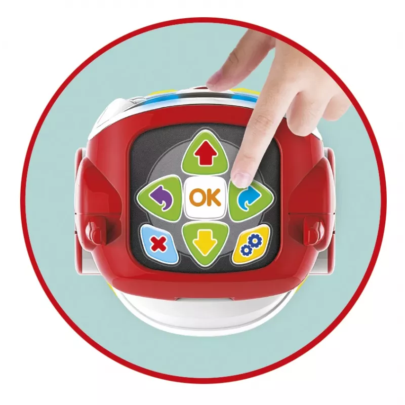 Clementoni DOC - Robot educativo parlante, robot programable, 5 años, rojo, blanco