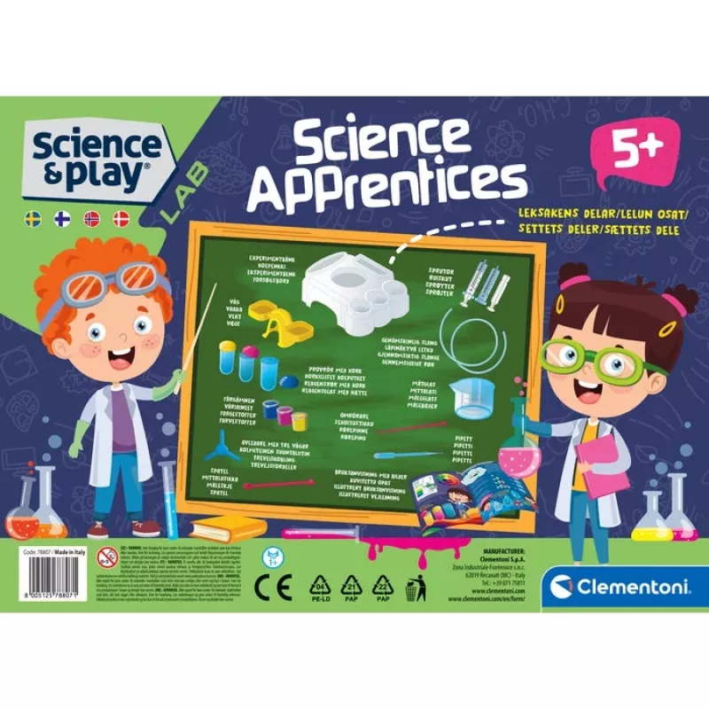 Clementoni Science & Play Science Apprentices, kit de experimentos, varios, 5 años