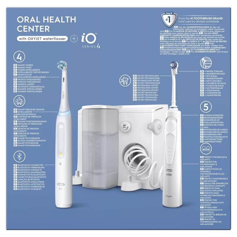Oral-B iO4 & OxyJet centro de cuidado bucal, blanco