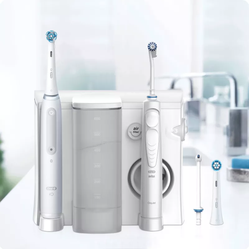 Oral-B iO4 & OxyJet centro de cuidado bucal, blanco