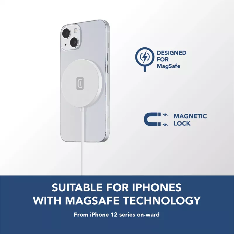 Cellularline Mag – cargador inalámbrico, base de carga inalámbrica para sistema MagSafe