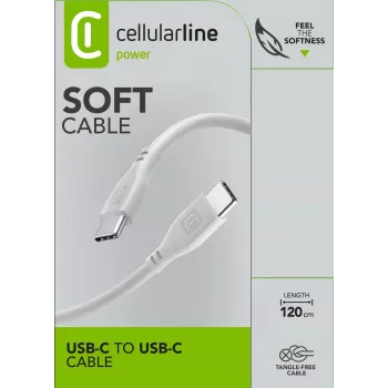 Cellularline cable Soft 120 cm - USB-C a USB-C cable Soft-Touch
