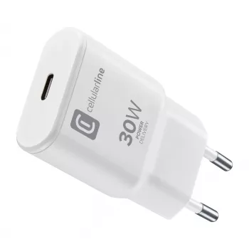 Cellularline GAN Wall Charger USB-C 30W PD USB-C 30W PD cargador de pared con tecnología GaN