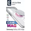 Cellularline Clear Mag - Galaxy S25 Edge funda transparente ultrarresistente con borde de goma, compatible con el ecosistema Qi2 y accesorios magnéticos, tratada contra el amarilleo.