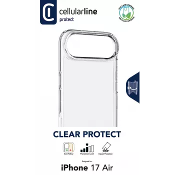 Cellularline Clear Protect - iPhone Air carcasa rígida con bordes de goma