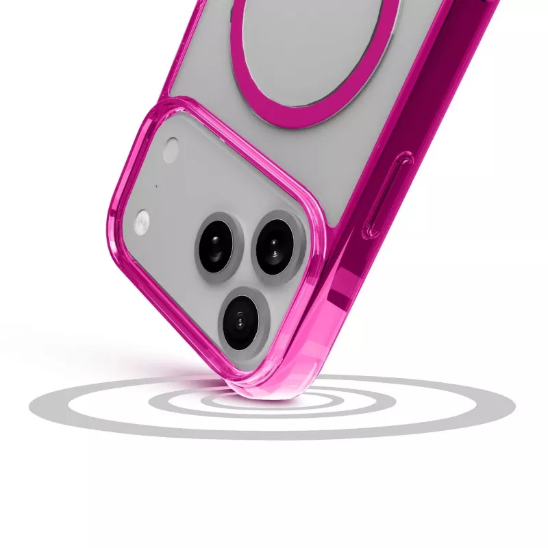 Cellularline Iconic Mag - iPhone 17 Pro funda transparente con bordes de color, compatible con el ecosistema MagSafe