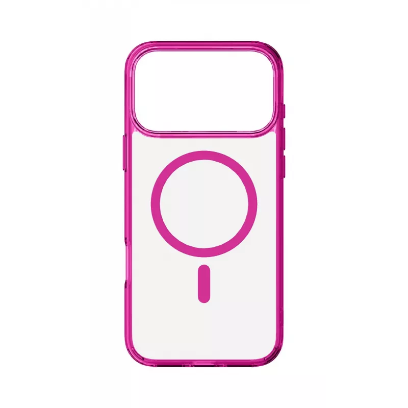 Cellularline Iconic Mag - iPhone 17 Pro funda transparente con bordes de color, compatible con el ecosistema MagSafe