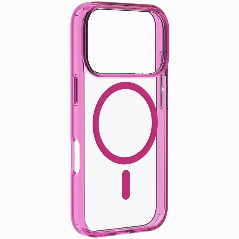 Cellularline Iconic Mag - iPhone 17 Pro funda transparente con bordes de color, compatible con el ecosistema MagSafe