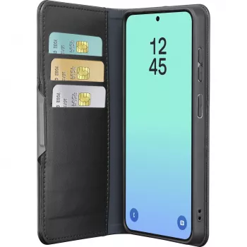 Cellularline Book Agenda - Galaxy S26 funda tipo libro con acabado de piel sintética, cierre magnético, protección RFID y función de soporte.