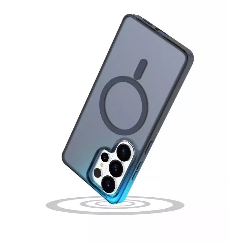 Cellularline FROSTY MAG - Galaxy S26 Ultra funda semitransparente con superficie mate y bordes de color, compatible con el ecosistema Qi2 y accesorios magnéticos para Samsung.