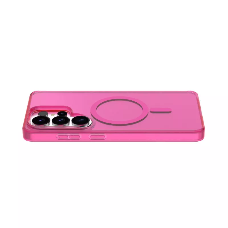 Cellularline FROSTY MAG - Galaxy S26 Ultra funda semitransparente con superficie mate y bordes de color, compatible con el ecosistema Qi2 y accesorios magnéticos para Samsung.