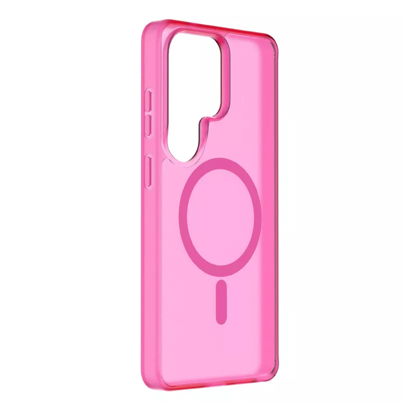 Cellularline FROSTY MAG - Galaxy S26 Ultra funda semitransparente con superficie mate y bordes de color, compatible con el ecosistema Qi2 y accesorios magnéticos para Samsung.