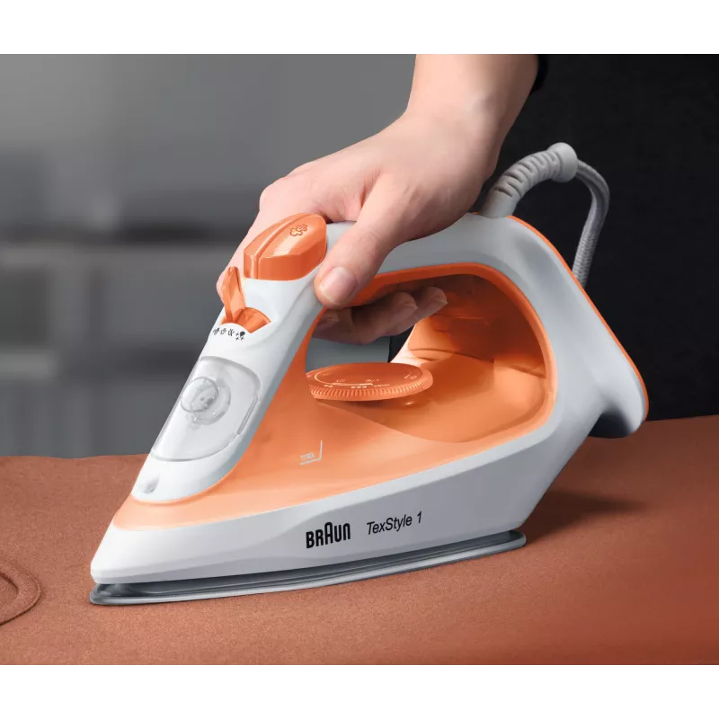 Braun TexStyle 1 SI1009OR plancha de vapor suela antiadherente 1900 W naranja, blanco