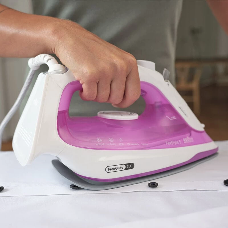 Braun TexStyle 5 SI 5225 plancha de vapor 2500 W rosa, blanco