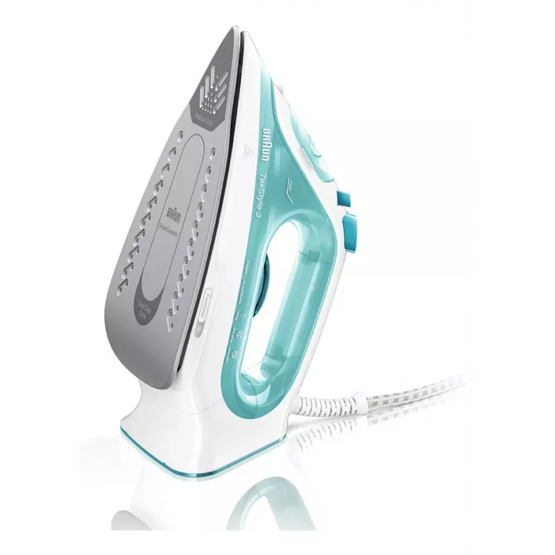 Braun TexStyle 3 SI3041GR plancha de vapor suela cerámica 2350 W turquesa, blanco