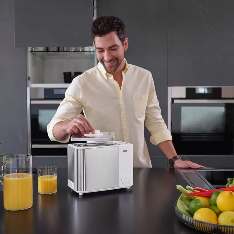 Braun GRILLE-PAIN HT5015WH 13 2 rebanadas 1000 W Gris, Blanco