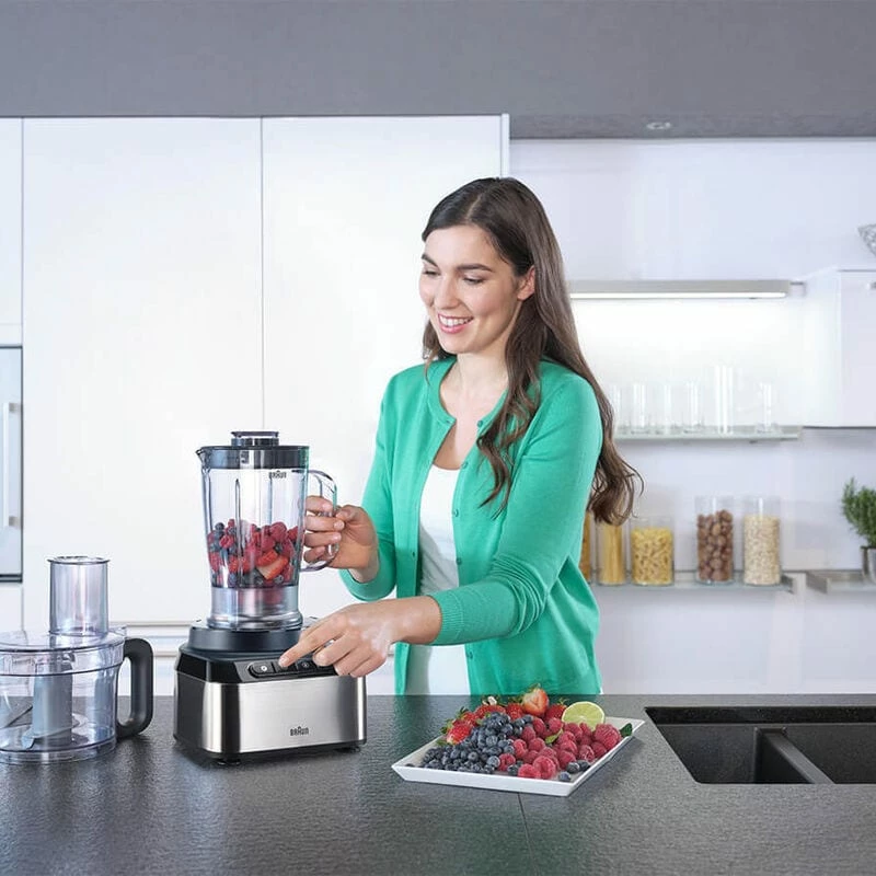 Braun FP 3233 SI Robot de cocina 800 W 2,1 L Negro, Acero inoxidable