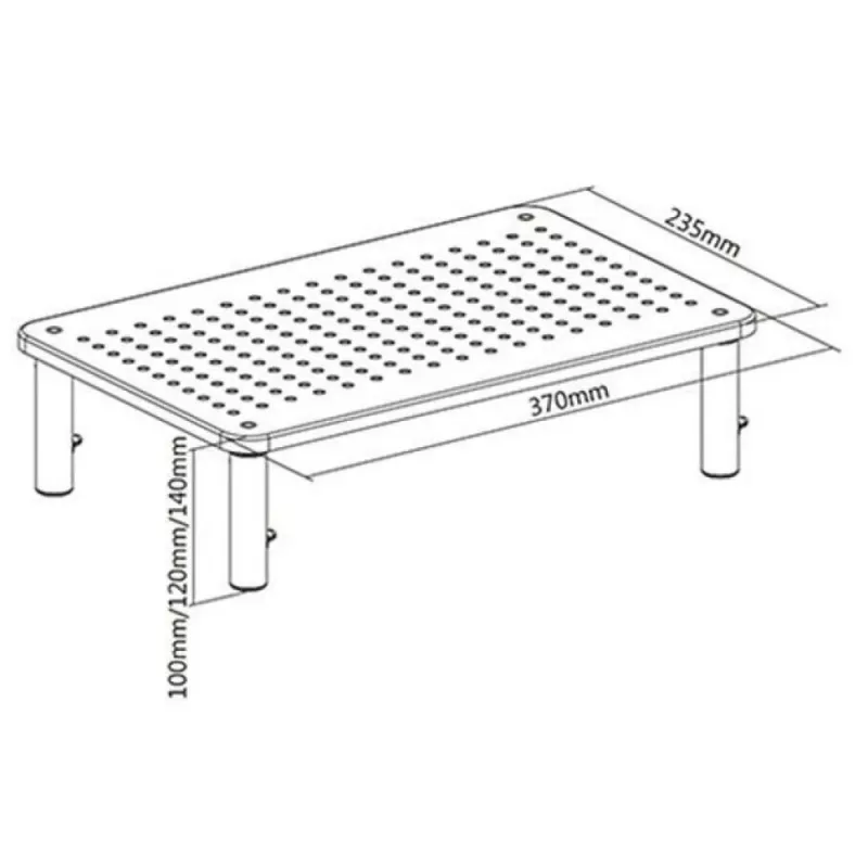Techly Soporte de escritorio para monitor/portátil Negro, De pie, 20 kg, Ajuste de altura, Negro