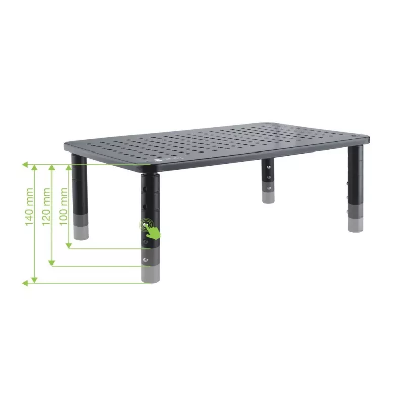 Techly Soporte de escritorio para monitor/portátil Negro, De pie, 20 kg, Ajuste de altura, Negro