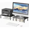 Techly Soporte de escritorio para monitor/portátil Negro, De pie, 20 kg, Ajuste de altura, Negro